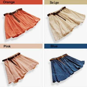 Цветочная мини юбка с поясом