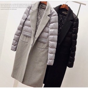 Куртка-пальто черное серое