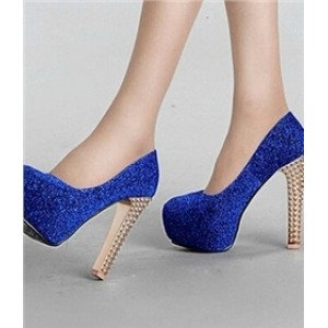 Туфли блестящие синие