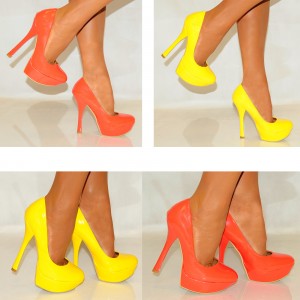Туфли яркие желтые, оранжевые