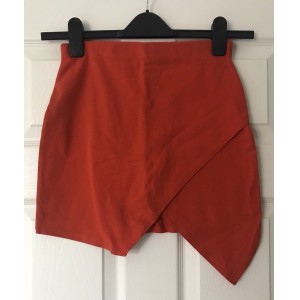 Коралловая оранжевая асимметричная юбка