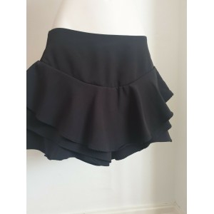 Черные юбка-шорты с оборками