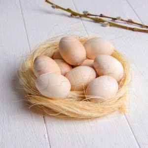 Пасхальные яйца для росписи деревянные в гнезде